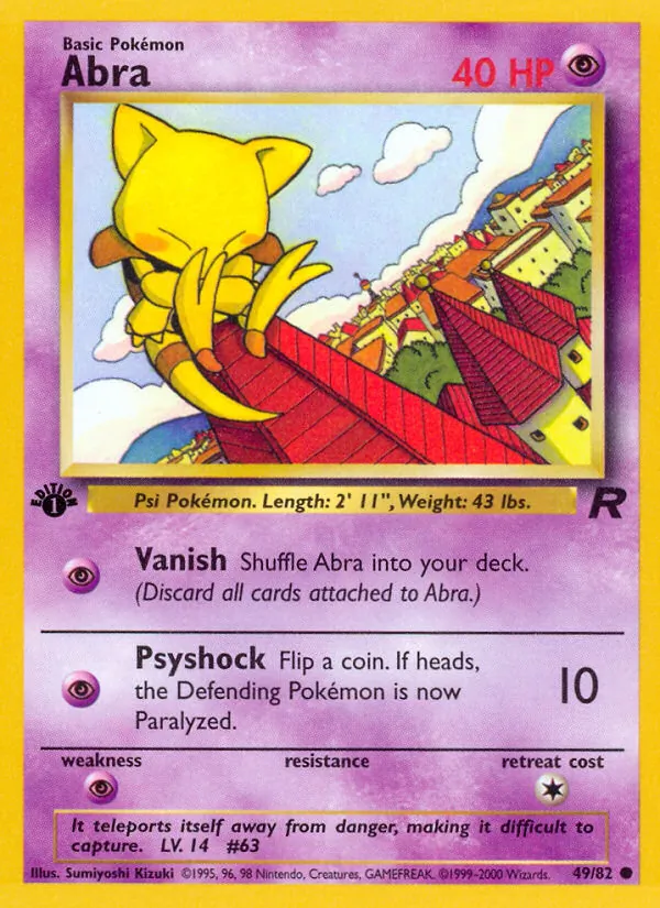Carta Abra, número 49/82 da coleção Team Rocket
