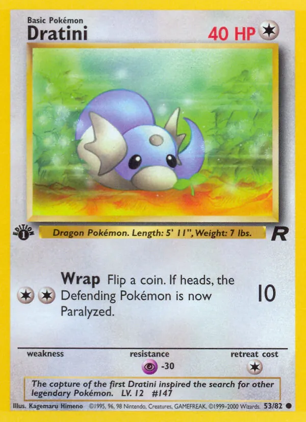 Carta Dratini, número 53/82 da coleção Team Rocket
