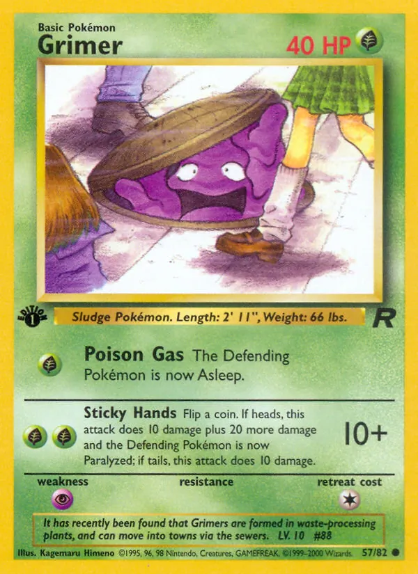 Carta Grimer, número 57/82 da coleção Team Rocket