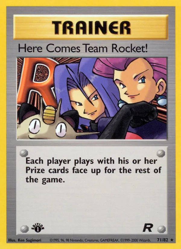 Carta Here Comes Team Rocket!, número 71/82 da coleção Team Rocket