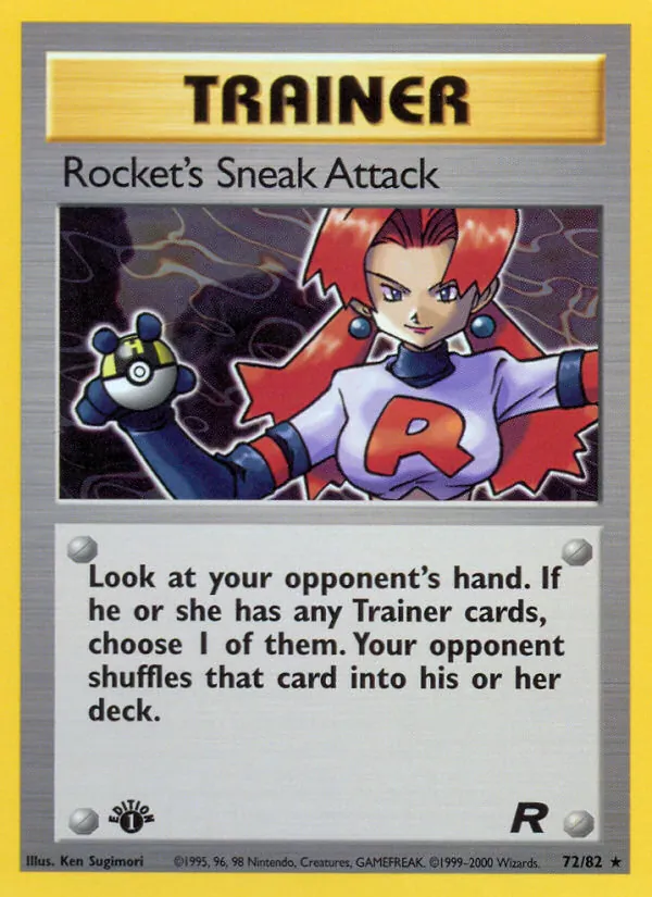 Carta Rocket's Sneak Attack, número 72/82 da coleção Team Rocket
