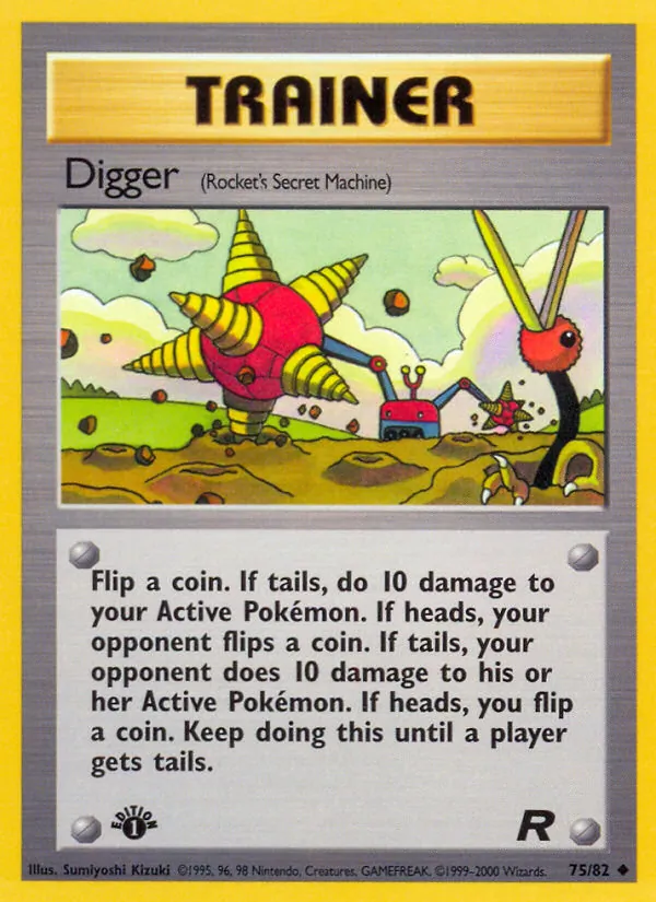 Carta Digger, número 75/82 da coleção Team Rocket