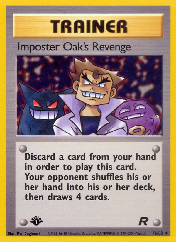 Carta Imposter Oak's Revenge, número 76/82 da coleção Team Rocket