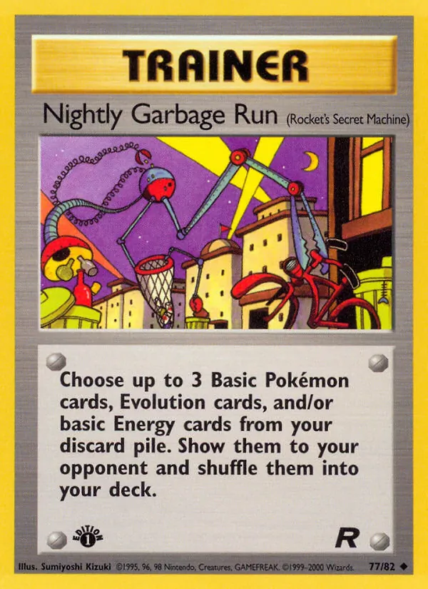 Carta Nightly Garbage Run, número 77/82 da coleção Team Rocket