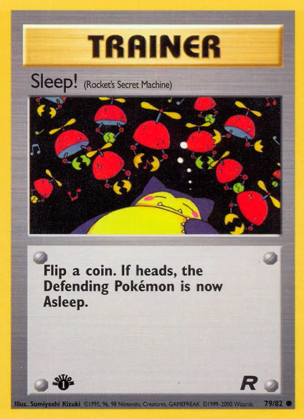 Carta Sleep!, número 79/82 da coleção Team Rocket