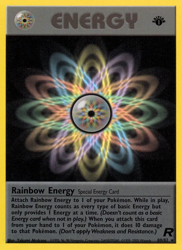 Carta Rainbow Energy, número 80/82 da coleção Team Rocket