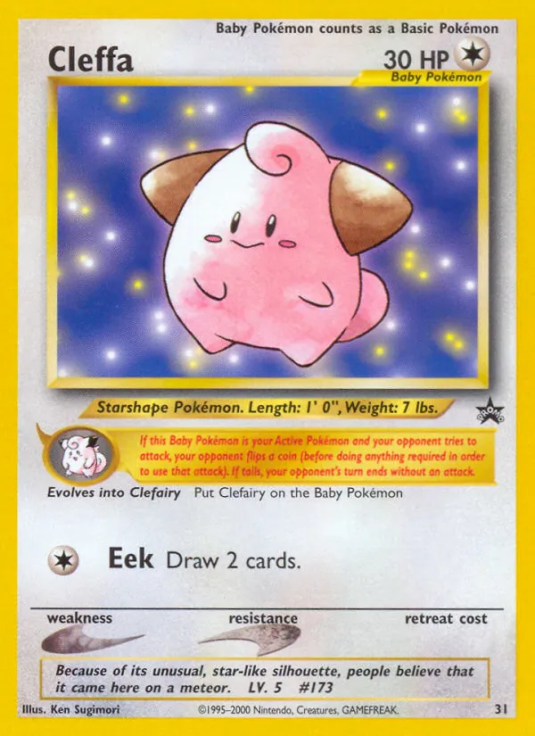 Carta Cleffa, número 31/53 da coleção Wizards Black Star Promos