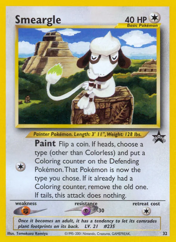 Carta Smeargle, número 32/53 da coleção Wizards Black Star Promos