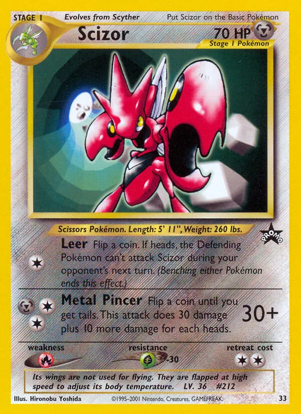 Carta Scizor, número 33/53 da coleção Wizards Black Star Promos