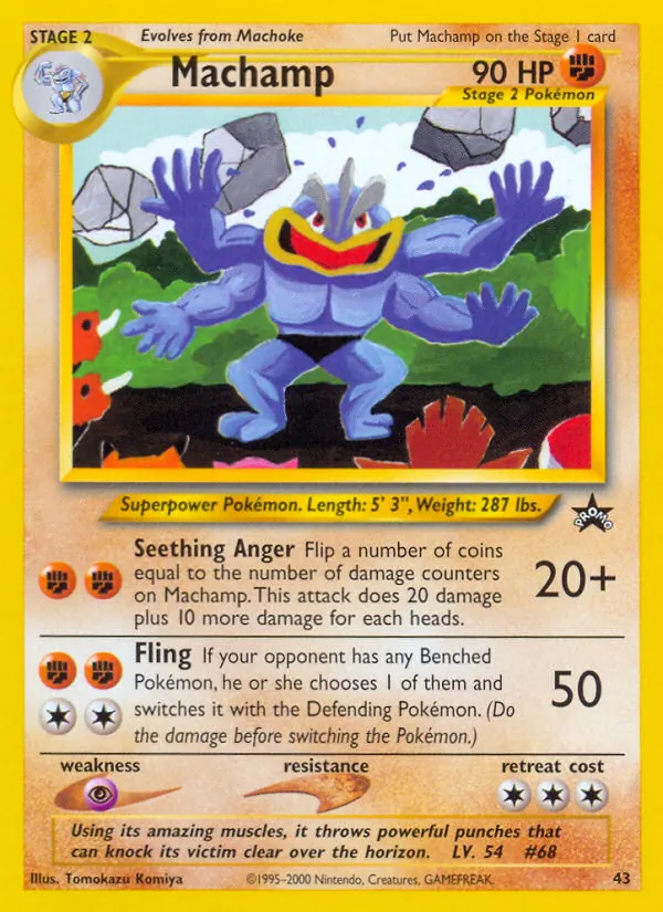 Carta Machamp, número 43/53 da coleção Wizards Black Star Promos