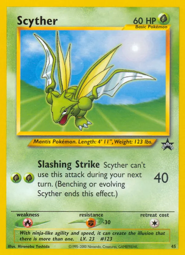 Carta Scyther, número 45/53 da coleção Wizards Black Star Promos