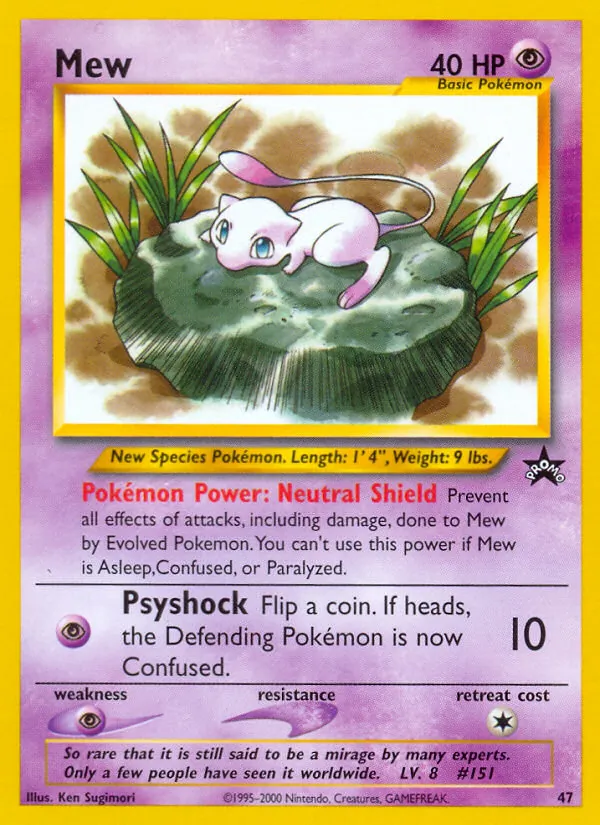 Carta Mew, número 47/53 da coleção Wizards Black Star Promos