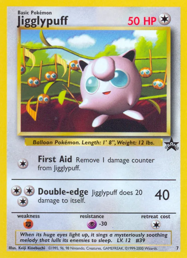 Carta Jigglypuff, número 7/53 da coleção Wizards Black Star Promos