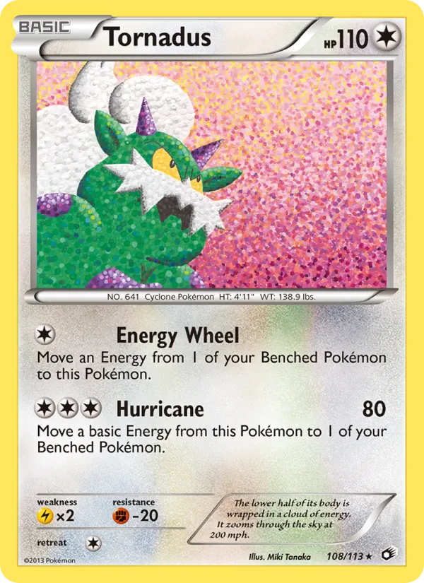 Carta Tornadus, número 108/113 da coleção Tesouros Lendários