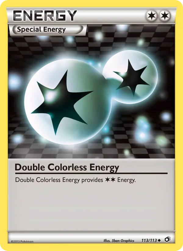 Carta Double Colorless Energy, número 113/113 da coleção Tesouros Lendários