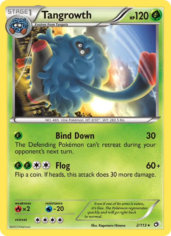 Carta Tangrowth, número 2/113 da coleção Tesouros Lendários