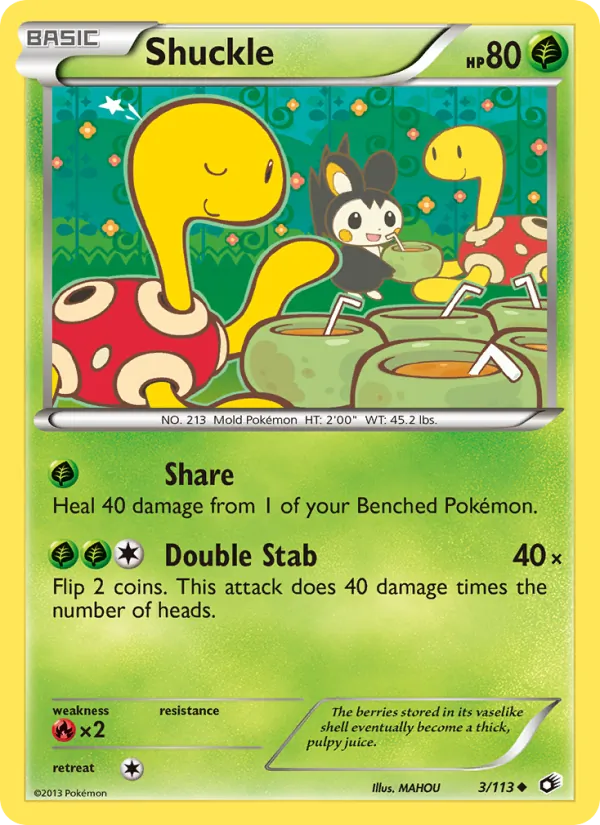 Carta Shuckle, número 3/113 da coleção Tesouros Lendários
