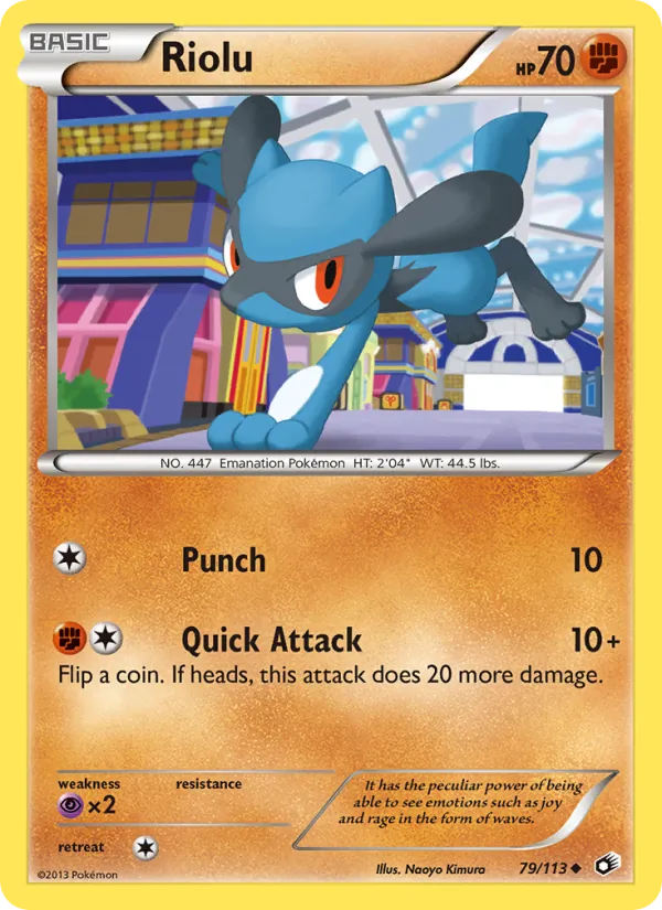 Carta Riolu, número 79/113 da coleção Tesouros Lendários