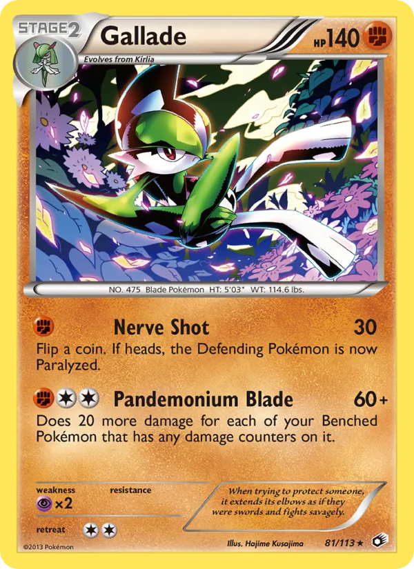 Carta Gallade, número 81/113 da coleção Tesouros Lendários