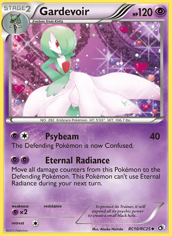 Carta Gardevoir, número RC10/113 da coleção Tesouros Lendários