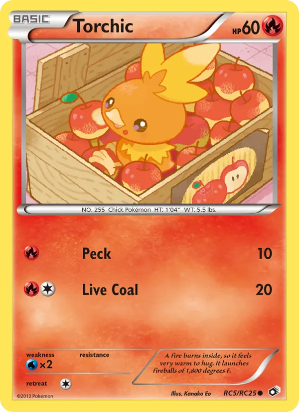 Carta Torchic, número RC5/113 da coleção Tesouros Lendários