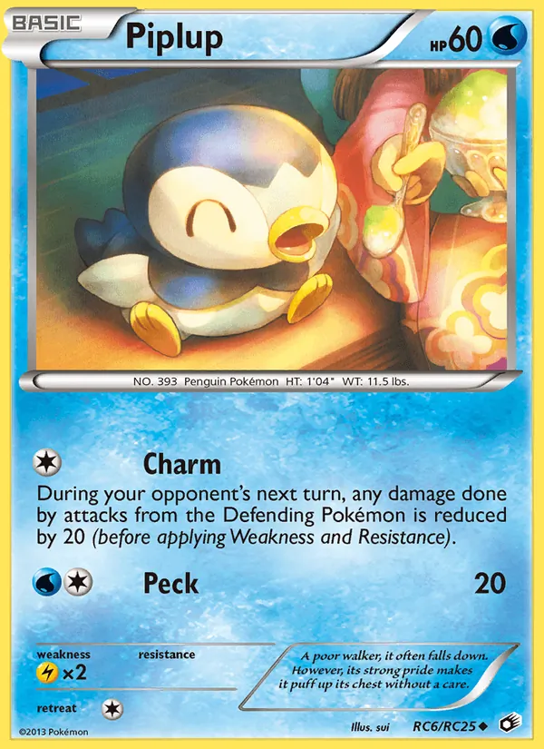 Carta Piplup, número RC6/113 da coleção Tesouros Lendários