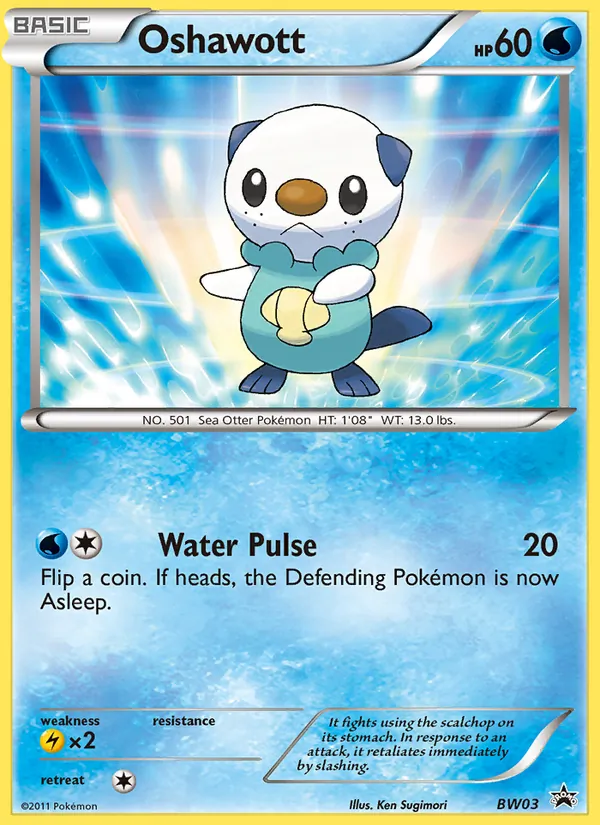Carta Oshawott, número BW03/101 da coleção BW Black Star Promos
