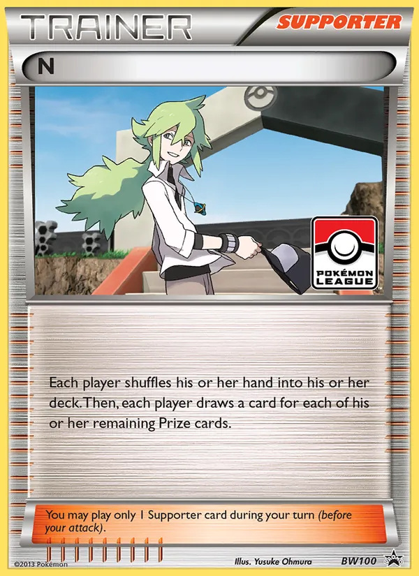 Carta N, número BW100/101 da coleção BW Black Star Promos