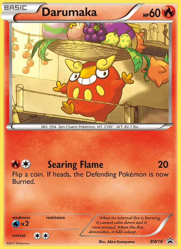 Carta Darumaka, número BW18/101 da coleção BW Black Star Promos