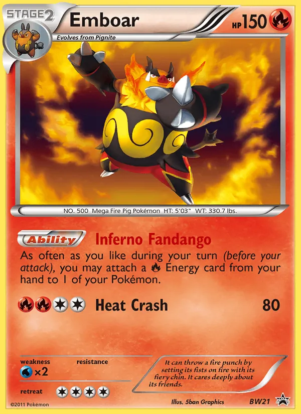 Carta Emboar, número BW21/101 da coleção BW Black Star Promos