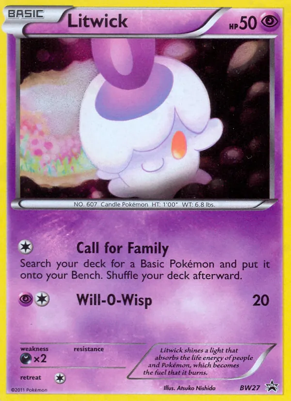 Carta Litwick, número BW27/101 da coleção BW Black Star Promos