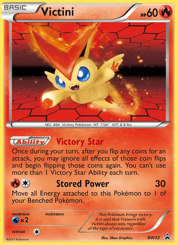 Carta Victini, número BW32/101 da coleção BW Black Star Promos