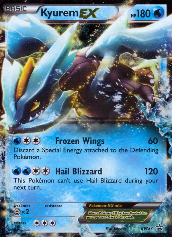 Carta Kyurem-EX, número BW37/101 da coleção BW Black Star Promos