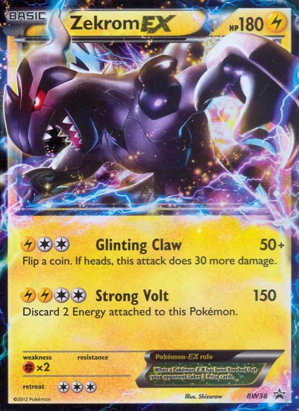 Carta Zekrom-EX, número BW38/101 da coleção BW Black Star Promos