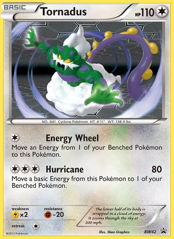 Carta Tornadus, número BW42/101 da coleção BW Black Star Promos