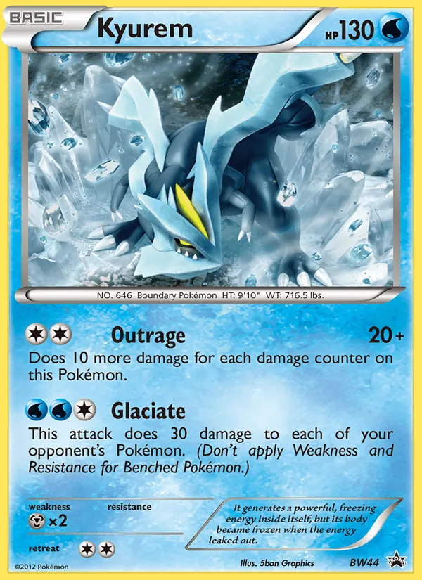 Carta Kyurem, número BW44/101 da coleção BW Black Star Promos