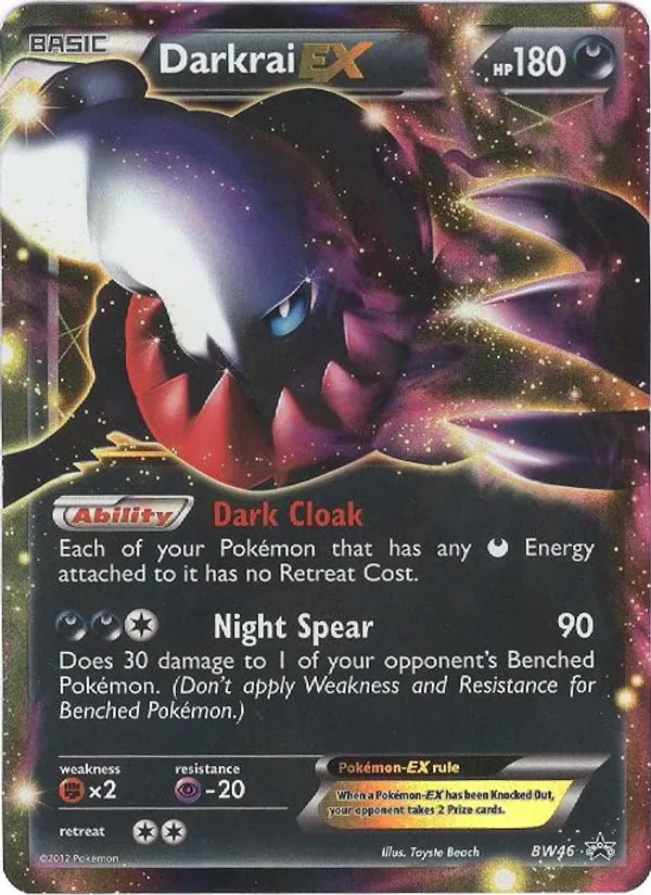 Carta Darkrai-EX, número BW46/101 da coleção BW Black Star Promos