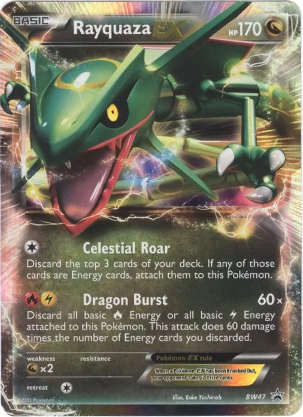 Carta Rayquaza-EX, número BW47/101 da coleção BW Black Star Promos