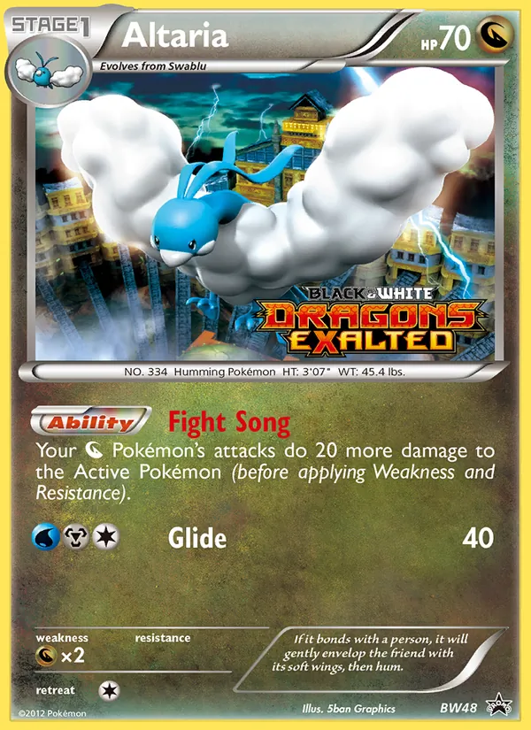 Carta Altaria, número BW48/101 da coleção BW Black Star Promos