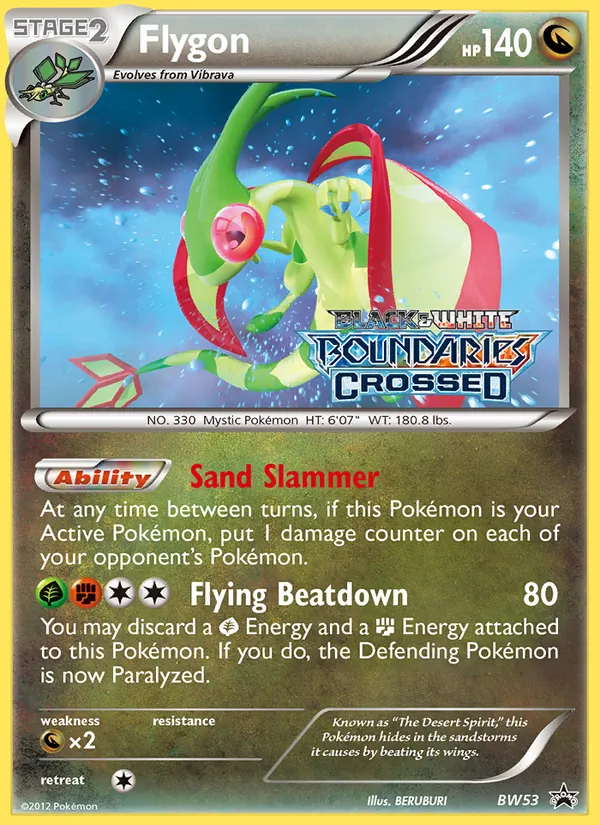 Carta Flygon, número BW53/101 da coleção BW Black Star Promos