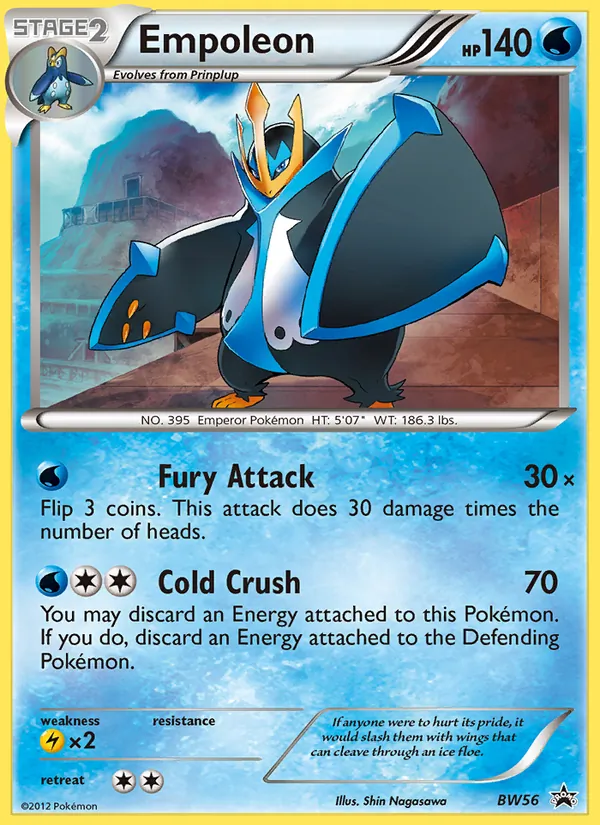 Carta Empoleon, número BW56/101 da coleção BW Black Star Promos