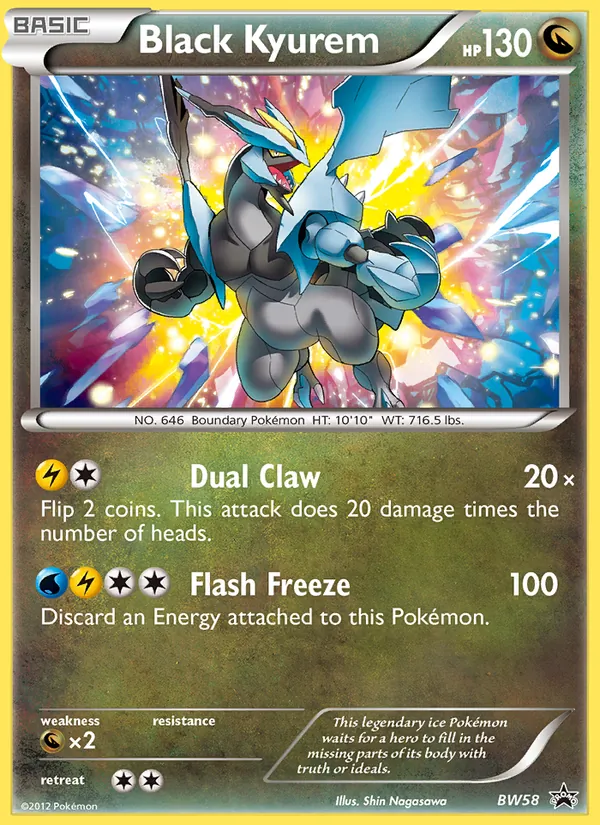 Carta Black Kyurem, número BW58/101 da coleção BW Black Star Promos