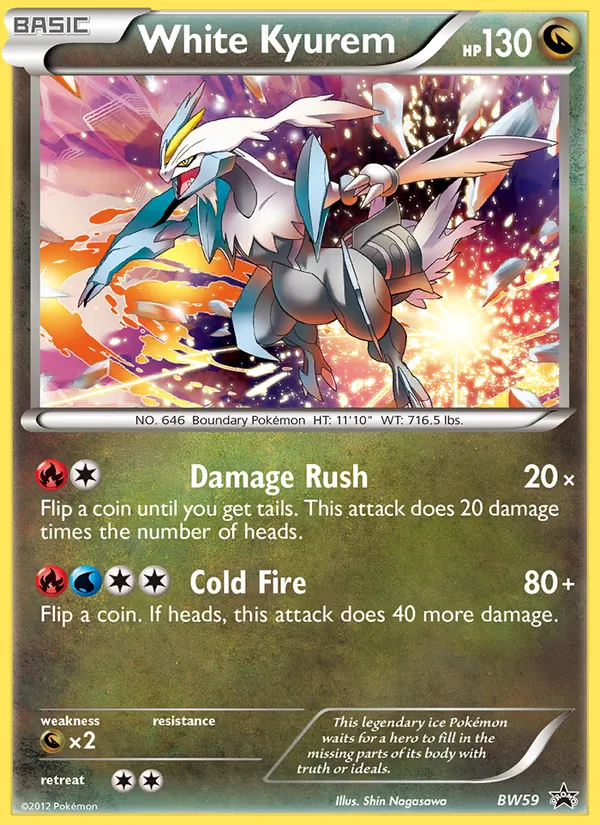 Carta White Kyurem, número BW59/101 da coleção BW Black Star Promos