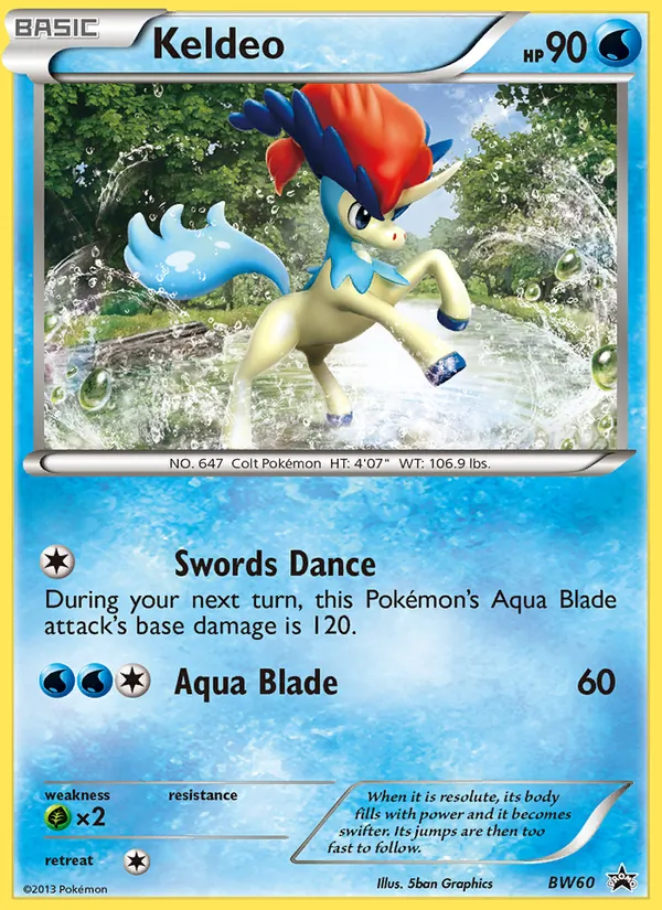 Carta Keldeo, número BW60/101 da coleção BW Black Star Promos