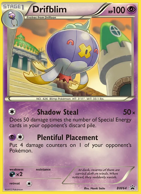 Carta Drifblim, número BW64/101 da coleção BW Black Star Promos