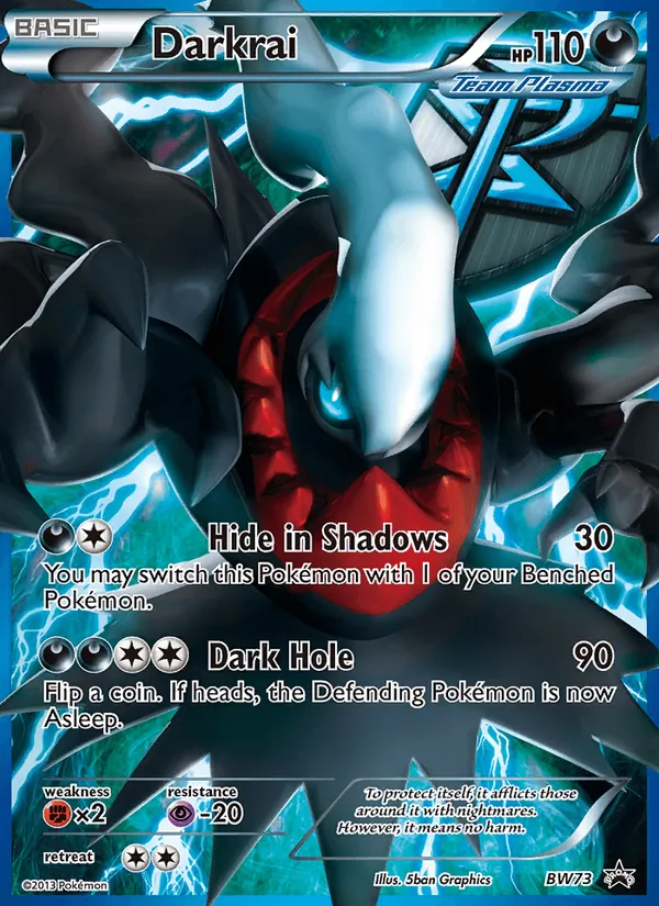 Carta Darkrai, número BW73/101 da coleção BW Black Star Promos