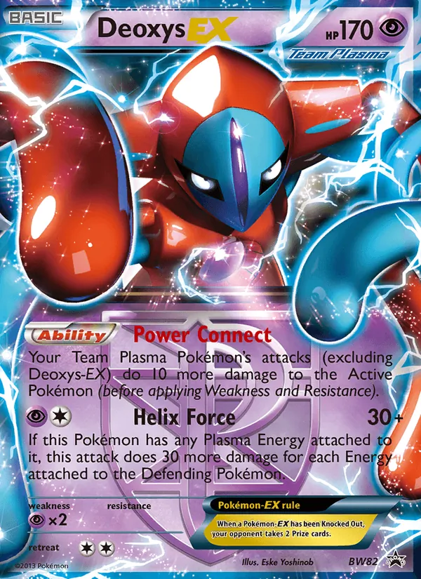 Carta Deoxys-EX, número BW82/101 da coleção BW Black Star Promos