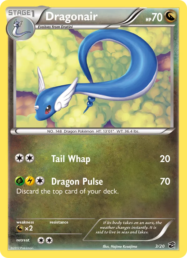 Carta Dragonair, número 3/20 da coleção Cofre do Dragão