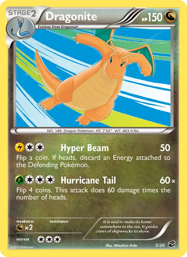 Carta Dragonite, número 5/20 da coleção Cofre do Dragão