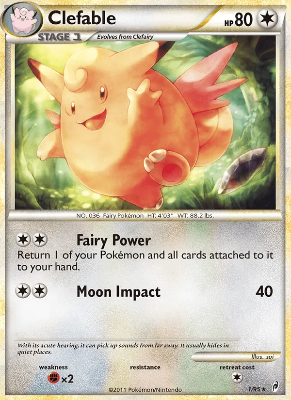 Carta Clefable, número 1/95 da coleção Chamado das Lendas